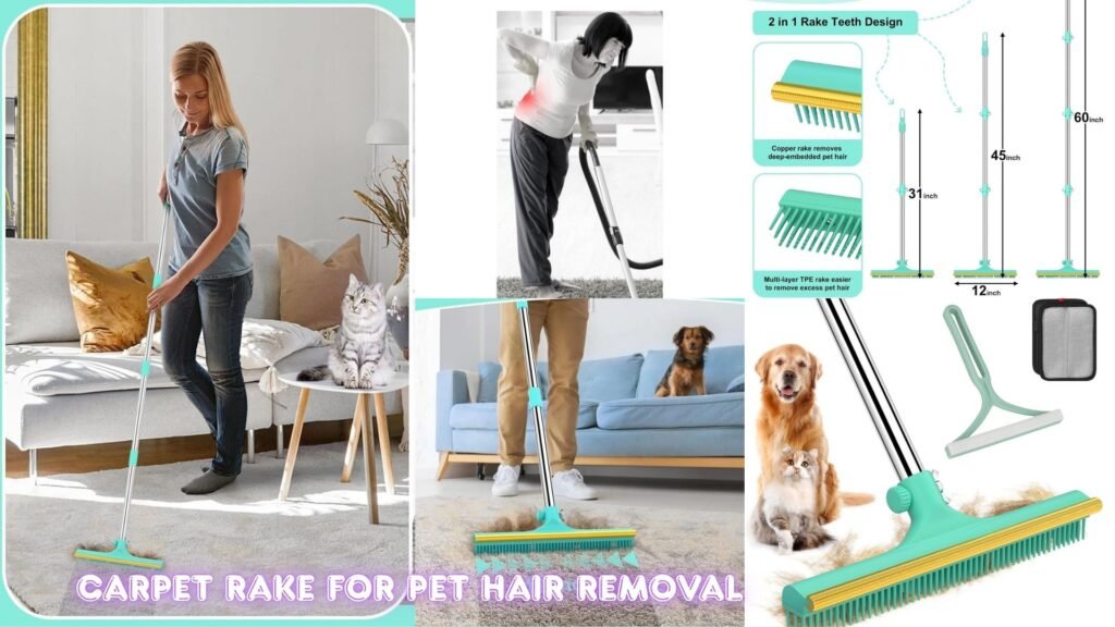 Carpet Rake for Pet Hair Removal