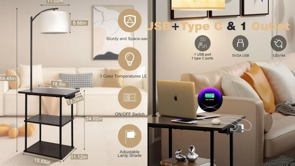 Floor Lamp with Table