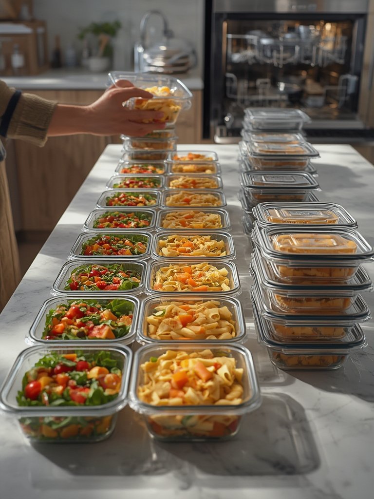 food containers in action