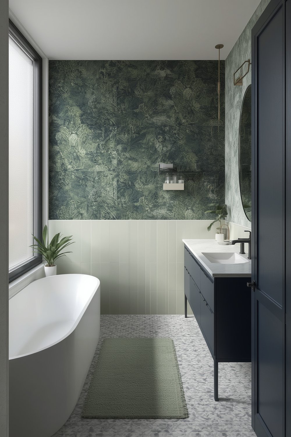 bathroom accent wall - Illustration 1