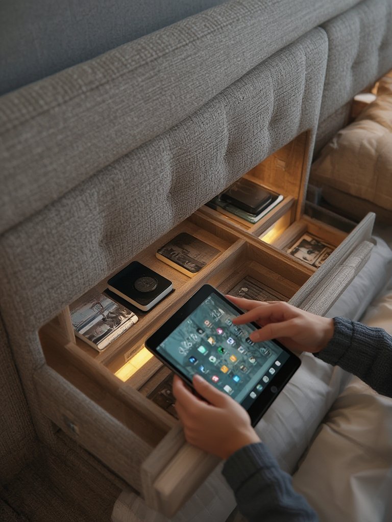 bed frame with headboard - Illustration 2