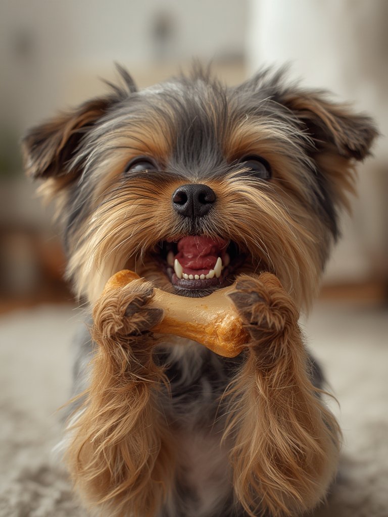 dog treats in action