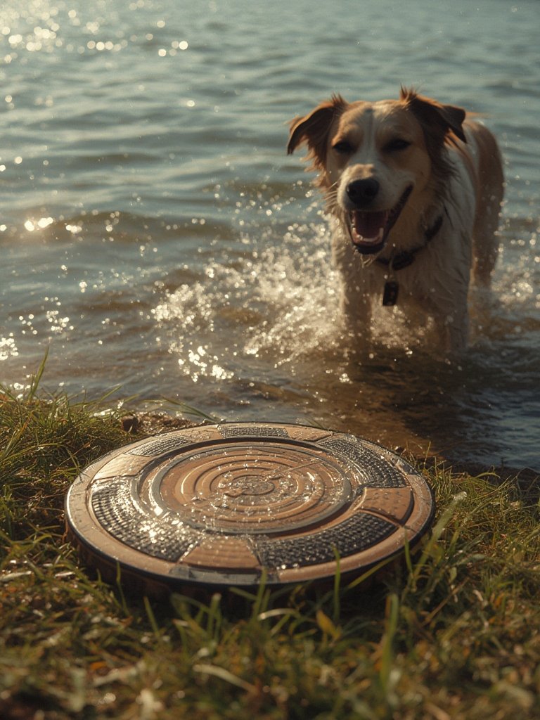 flying disc in action