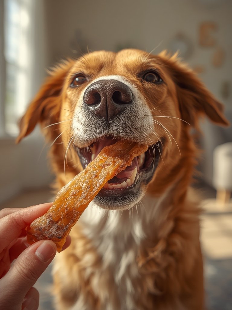 chicken jerky in action