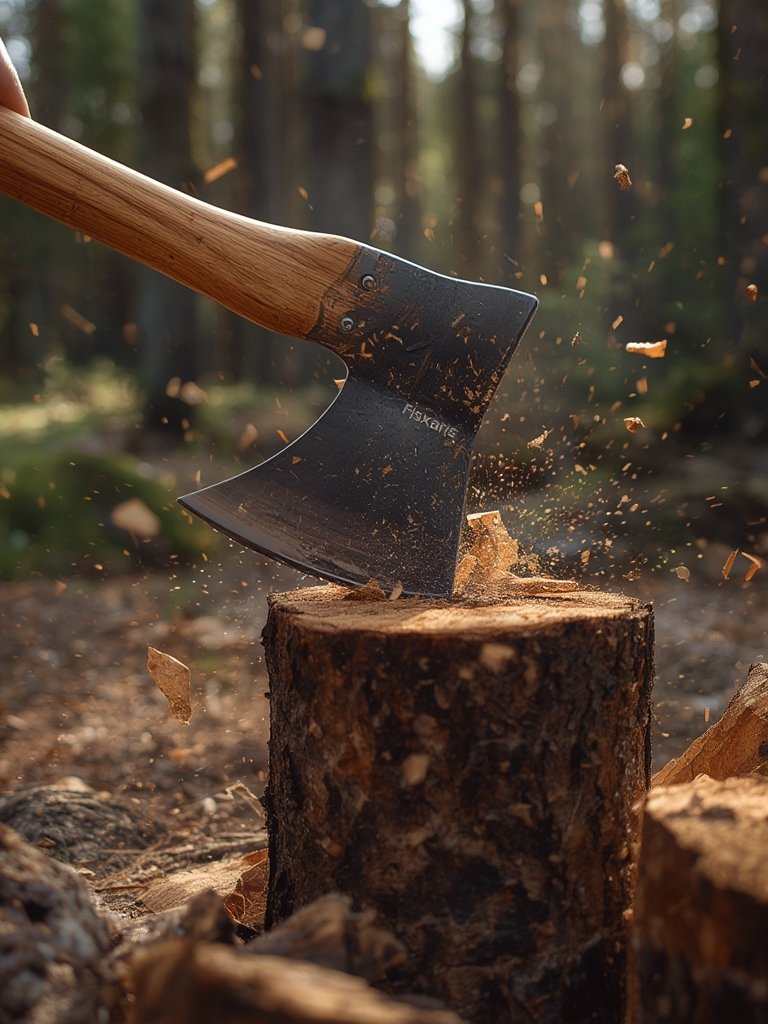 splitting axe in action