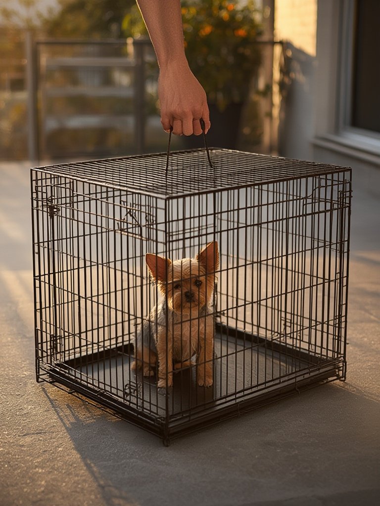 dog crate in action