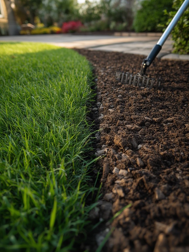 lawn edger in action