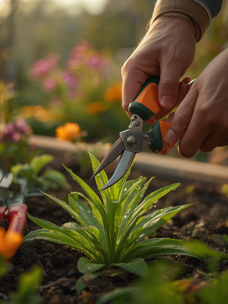 pruning shears in action
