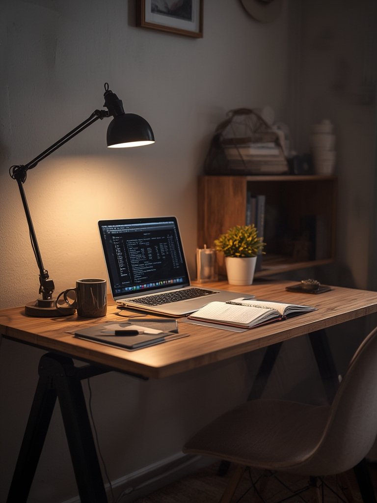 computer desk in action