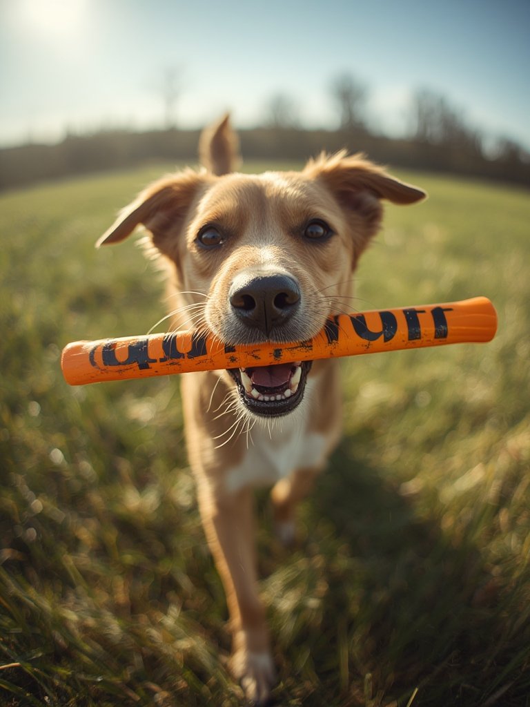 fetch stick in action