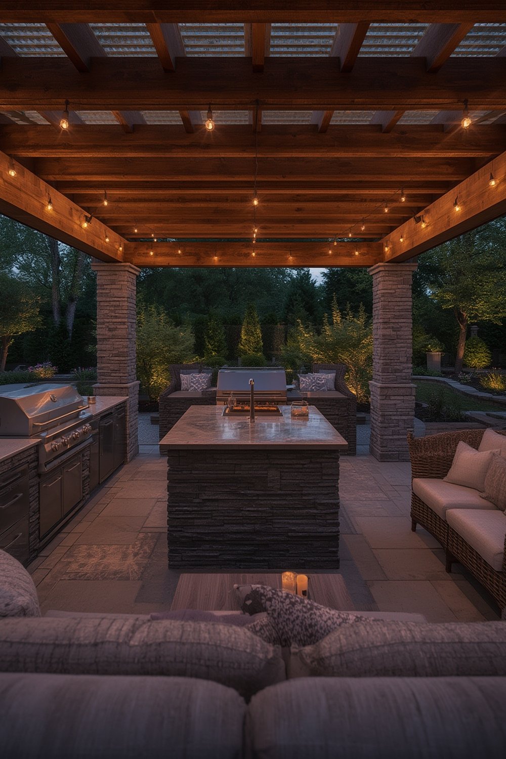 outdoor living kitchen - Illustration 1