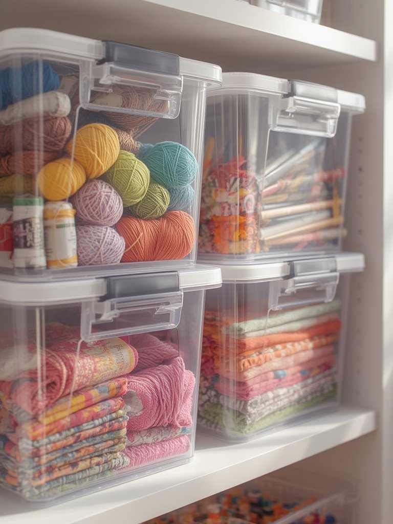 storage bins in action