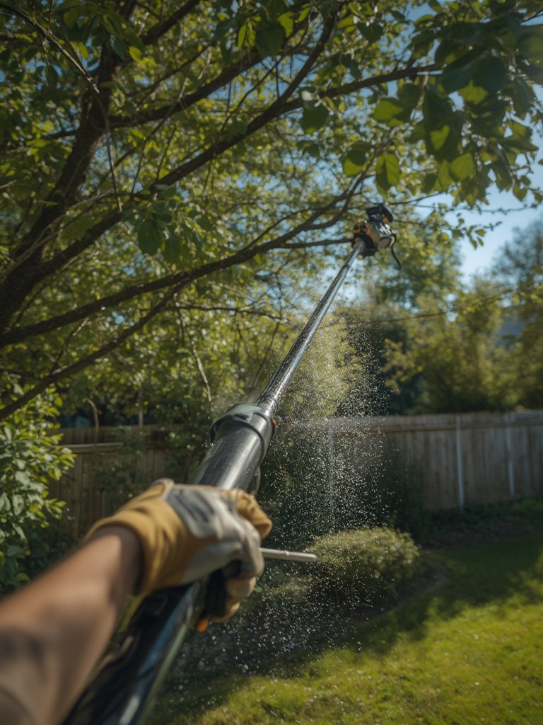 extension pole in action