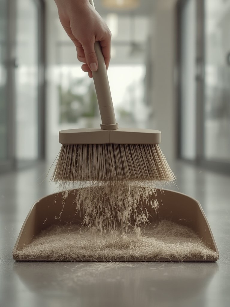 broom dustpan in action