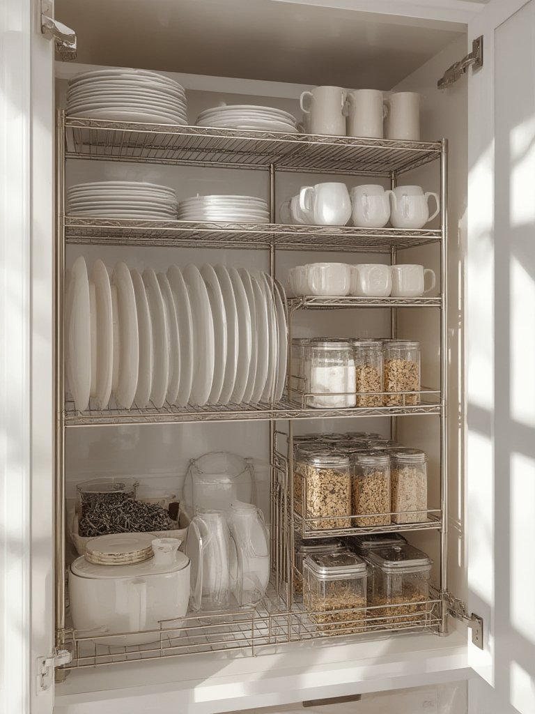 kitchen shelves in action