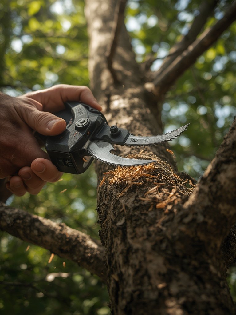 pruner blade in action