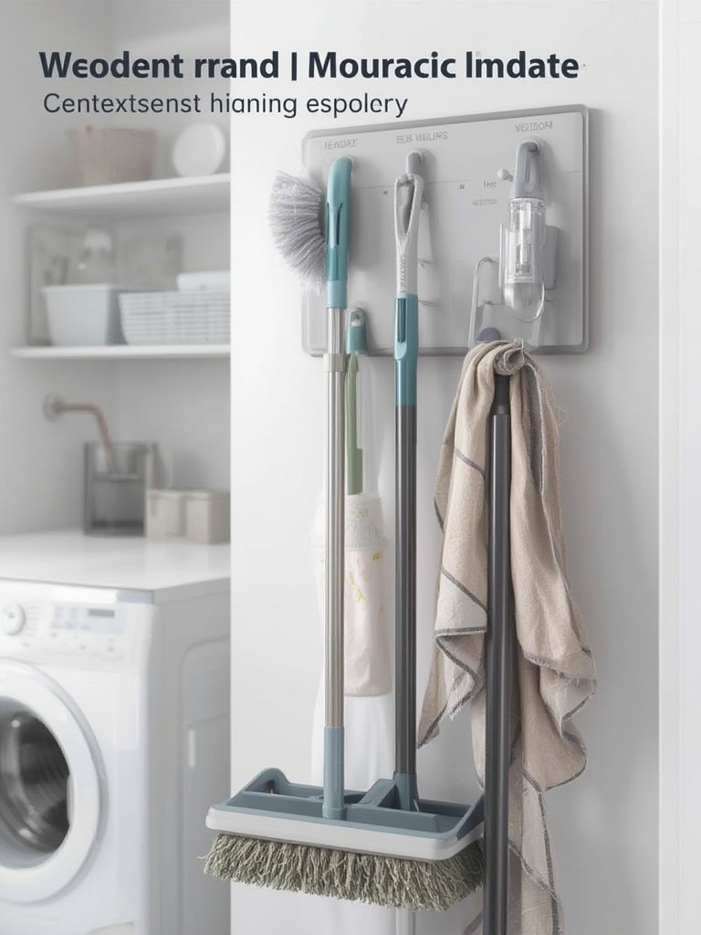 broom holder in action