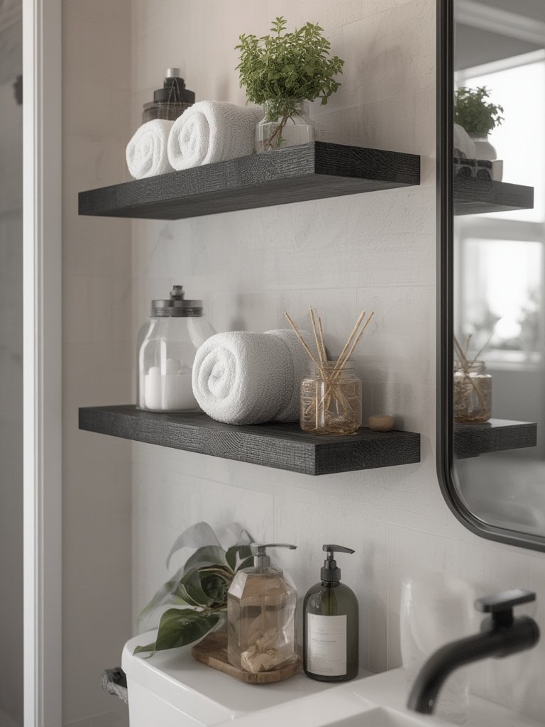 floating shelves in action