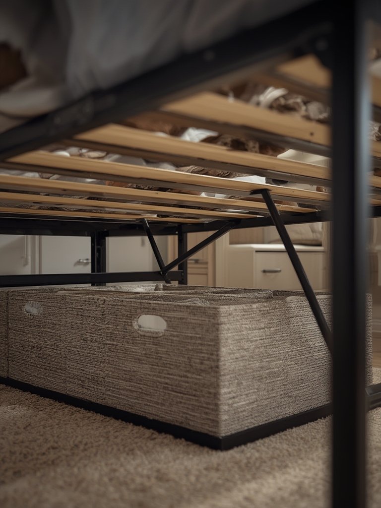 metal bedframe in action